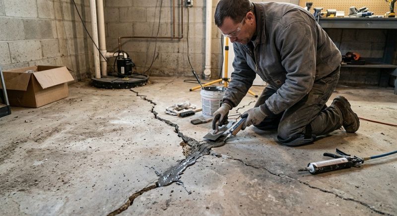 Cracked Basement Floor Repair in Easley, SC