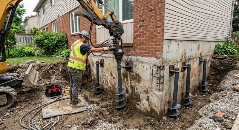 Helical Piers Installation in Easley, SC